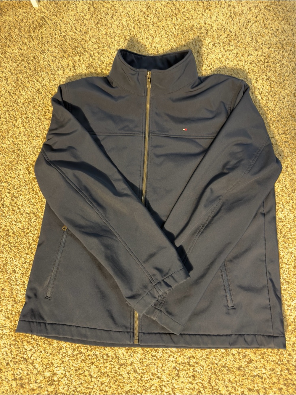 Tommy Hilfiger Navy Full-Zip Utility Jacket with Subtle Logo